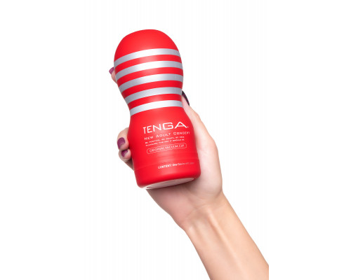 Нереалистичный мастурбатор TENGA  Original Vacuum Cup, TPE, белый, 18 см