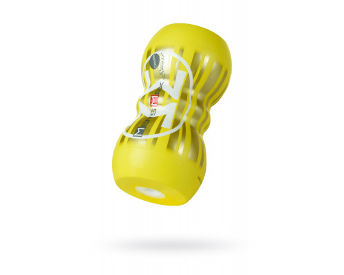 Мастурбатор нереалистичный MensMax Smart Doubble, TPE, желтый, 14,5 см