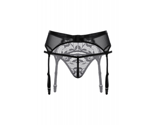 Пояс для чулок и стринги кружевные SoftLine Collection, чёрный, M/L