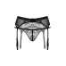 Пояс для чулок и стринги кружевные SoftLine Collection, чёрный, M/L