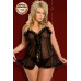 Ночная сорочка и стринги SoftLine Collection Kaya, чёрный, XL