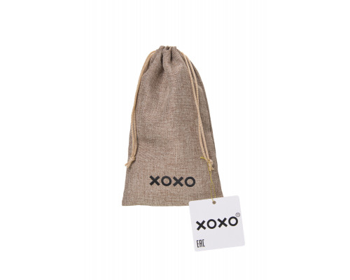 Мешочек XOXO, текстиль, коричневый, 24,5*14 см