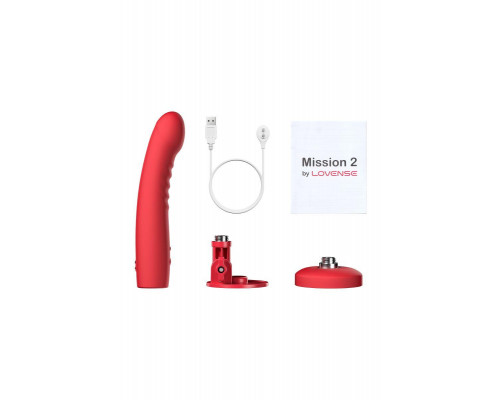 Дилдо-вибратор LOVENSE Mission 2 с технологией Touch-Sense, силикон, красный, 27,2 см