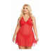 Комбинация и стринги SoftLine Collection Berta, красный, XXL