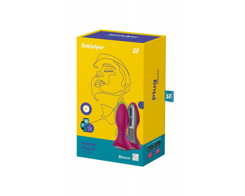 Анальный вибратор Satisfyer Rotator Plug 2+ Connect App, силикон, красный, 13,5 см