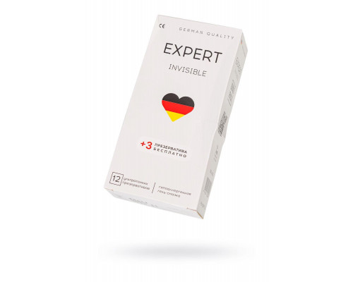 Презервативы EXPERT Invisible Germany 12шт +(3 бесплатно), ультратонкие