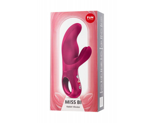 Вибратор с клиторальным стимулятором Fun Factory MiSS BI, силикон, бордовый, 17 см