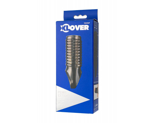 Насадка на пенис сквозная XLover by TOYFA, TPE, черный прозрачный, 11 см