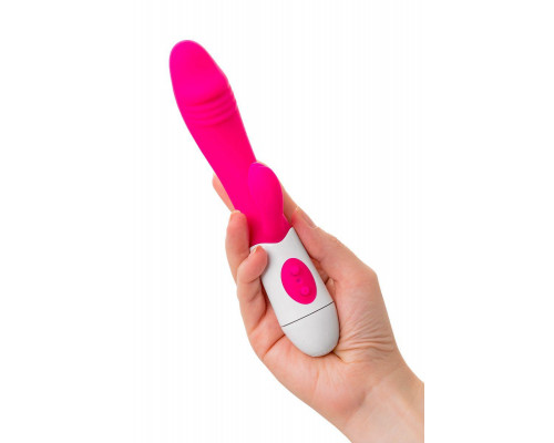 Вибратор с клиторальным стимулятором A-Toys by TOYFA Area, силикон, розовый, 19,5 см
