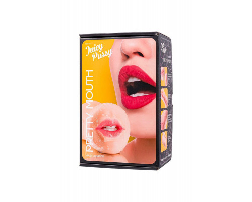 Мастурбатор реалистичный Juicy Pussy by TOYFA Pretty Mouth, рот и вагина, SoftSkin, телесный,17 см