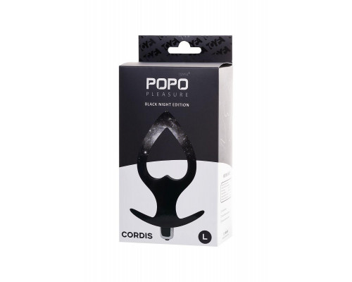 Анальная вибровтулка-расширитель POPO Pleasure by TOYFA Cordis, силикон, черная, 17 см, Ø 7,5 см