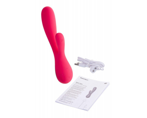 Нереалистичный вибратор Satisfyer Mono Flex Connect App, силикон, красный, 20,4 см.