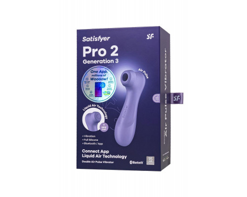 Вакуумный стимулятор клитора Satisfyer Pro 2 Generation 3, Connect App, фиолетовый, 16,4 см
