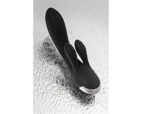 Вибратор с клиторальным стимулятором Satisfyer Double Flex Connect App, черный, силикон, 20 см