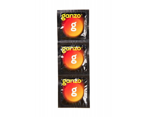 Презервативы Ganzo, classic,латекс, двойная смазка, 18,5 см, 5,2 см, 3 шт.в пакете Black Edition