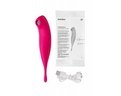 Точечный вибратор с вакуумной стимуляцией Satisfyer Twirling Pro Connect App, силикон, красный, 20см