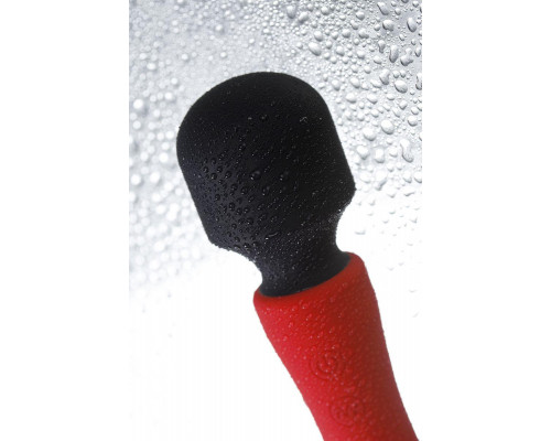 Двусторонний вибромассажер Black&Red by TOYFA, силикон, красный, 21 см