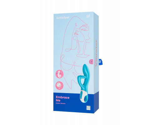 Нереалистичный вибратор Satisfyer Embrace me, силикон, бирюзовый, 22,5 см