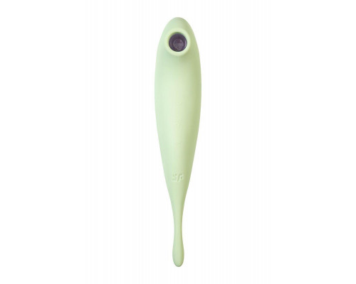 Точечный вибратор с вакуумной стимуляцией Satisfyer Twirling Pro Connect App, силикон, мятный, 20 см