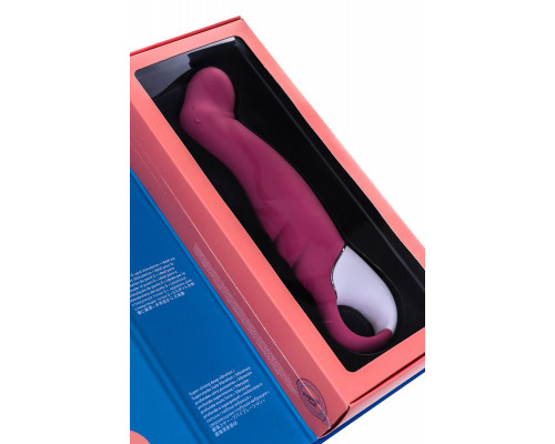 Нереалистичный вибратор Satisfyer Petting Hippo, силикон, малиновый, 22,9 см.