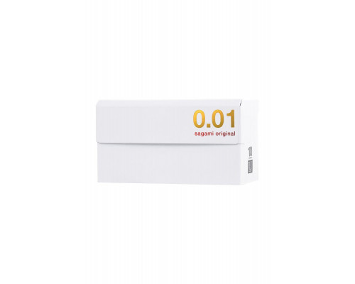 Презервативы Sagami, original 0.01, полиуретан, 17 см, 5,5 см, 10 шт.