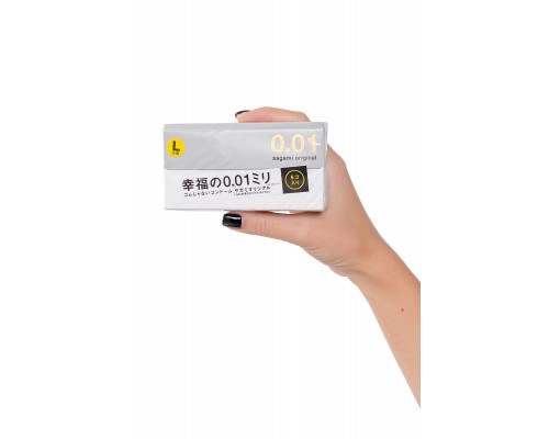 Презервативы Sagami, original 0.01, L-size, гладкие, 19 см, 5,8 см, 5 шт.