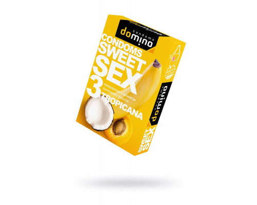 Презервативы Domino, sweet sex, латекс, тропические фрукты, 18 см, 5,2 см, 3 шт.
