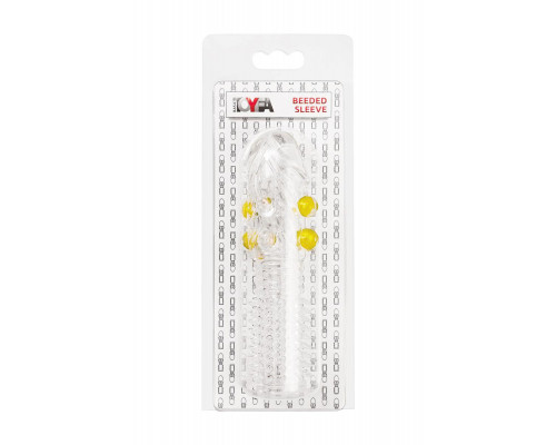 Насадка на пенис с шариками TOYFA Basic, TPE, прозрачный, 14 см