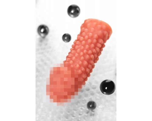 Насадка реалистичная KOKOS PENIS SLEEVE с дополнительной стимуляцией, TPE, телесная, 16.5 см