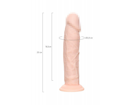 Фаллоимитатор RealStick Silicone Gabriel M, сайлекспан, телесный, 20 см