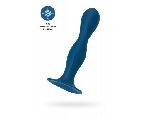 Фаллоимитатор Satisfyer Double Ball-R, силикон, синий, 18 см
