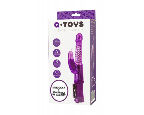 Вибратор с клиторальным стимулятором A-Toys by TOYFA High-Tech fantasy, TPR, фиолетовый, 24 см