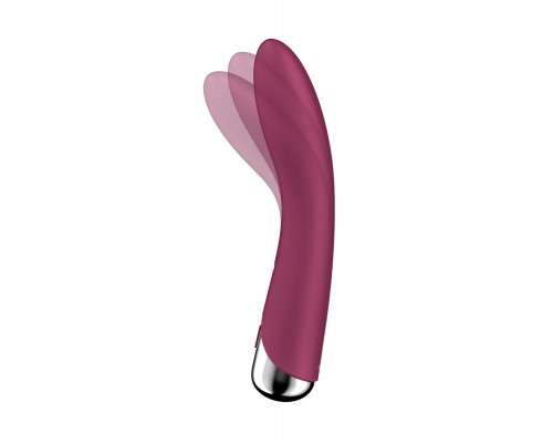 Вибратор для точки G  с ротацией Satisfyer Spinning Vibe 1, силикон, бордовый, 17,8 см