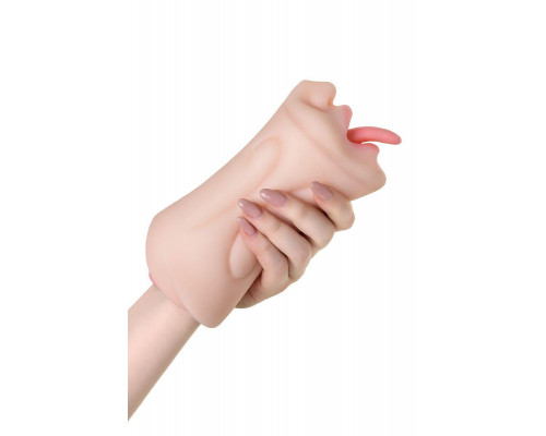 Мастурбатор реалистичный Juicy Pussy by TOYFA Fruity Tongue, рот и вагина, TPE, телесный,19 см