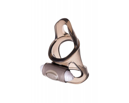 Эрекционное кольцо на пенис с вибрацией XLover by TOYFA, TPE, черный прозрачный, 7 см