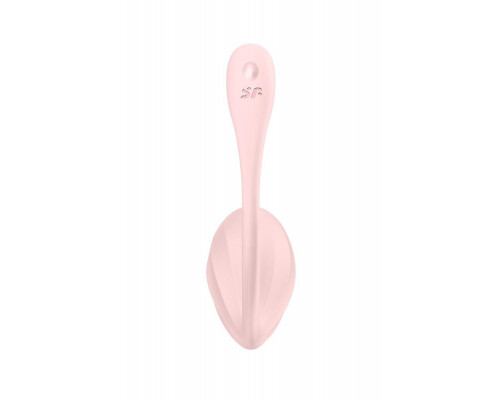 Виброяйцо Satisfyer Ribbed Petal Connect App с пультом ДУ, розовое, 7,8 см