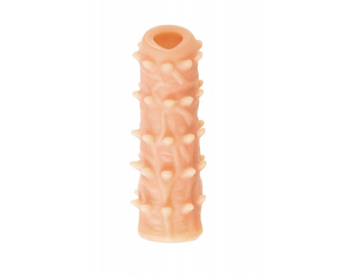 Насадка реалистичная KOKOS NUDE SLEEVE с дополнительной стимуляцией, TPE, телесная, 14 см