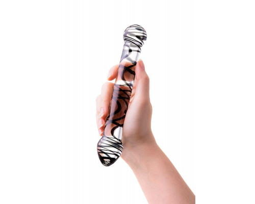 Двусторонний фаллоимитатор Sexus Glass, стекло, прозрачный, 20,5 см