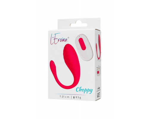 Виброяйцо с пультом управления L'Eroina CHOPPY, силикон, розовый, 21 см
