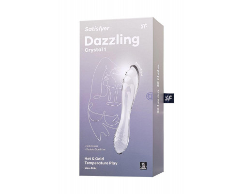 Двусторонний фаллоимитатор Satisfyer Dazzling Crystal 1, стекло, прозрачный, 18,5 см
