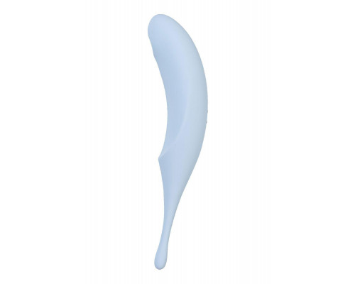 Точечный вибратор с вакуумной стимуляцией Satisfyer Twirling Pro, силикон, голубой, 20 см
