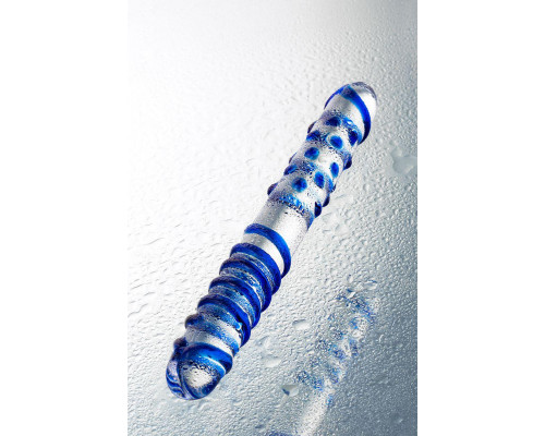 Двусторонний фаллоимитатор Sexus Glass, стекло, прозрачный, 22 см