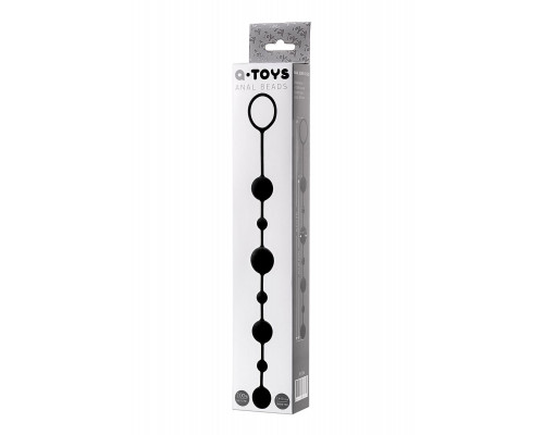 Анальная цепочка A-Toys by TOYFA Coron, силикон, черный, 35,9см
