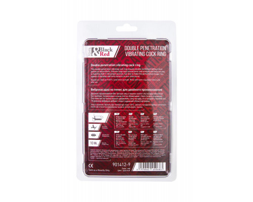 Насадка на пенис для двойного проникновения Black&Red by TOYFA, силикон, красный, 19 см