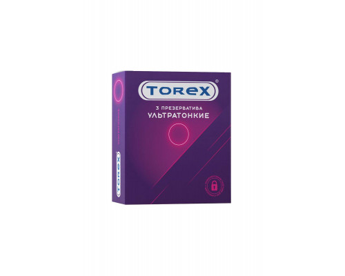 Презервативы Torex, ультратонкие, латекс, 19 см, 5,5 см, 3 шт.