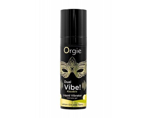 Съедобный гель с эффектом вибрации Orgie DUAL VIBE! Lemon Gin And Tonic, со вкусом джин-тоник, 15 мл