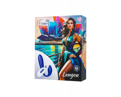 Вибратор для пар L`Eroina APP LANGOU  с управлением от приложения и пульта, силикон, синий, 16,5 см