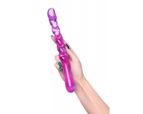 Двусторонний фаллоимитатор A-Toys by TOYFA Tanza, TPE, фиолетовый, 27,5 см