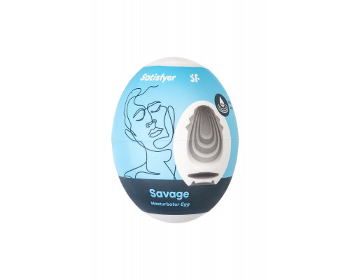 Мастурбатор нереалистичный Satisfyer Egg Single (Savage), TPE, голубой