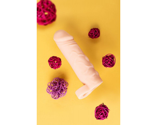 Насадка XLover by TOYFA Increase+ для увеличения размера, с кольцом, TPR, телесный 16 см